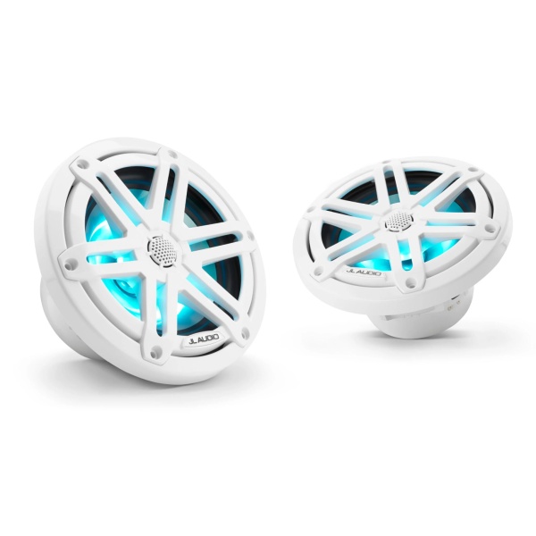 M3, 6,5-inch Marine Coaxial Speakers, Gloss White Sport Grilles with LED Lighting.jpg