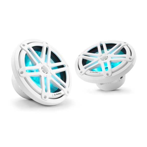 M3, 7,7-inch Marine Coaxial Speakers, Gloss White Sport Grilles with LED Lighting.jpg