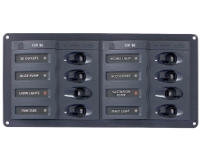 BEP Circuit Breaker Panel DC 12V 8x Single Pole 2x5A 2x10A 3x15A 1x20A Horizontal