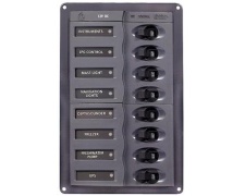 BEP Circuit Breaker Panel DC 12V 8x Single Pole 2x5A 2x10A 3x15A 1x20A Vertical