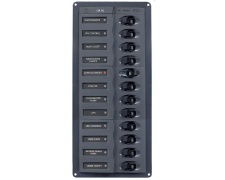 BEP Circuit Breaker Panel DC 12V 12x Single Pole 3x5A 4x10A 4x15A 1x25A Vertical