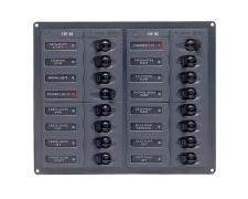 BEP Circuit Breaker Panel DC 12V 16x Single Pole 4x5A 5x10A 5x15A 1x20A 1x25A