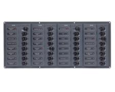 BEP Circuit Breaker Panel DC 12V 32x Single Pole 7x5A 11x10A 11x15A 1x20A 1x25A 1x30A Horizontal