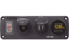 Blue Sea Systems Panel Acc H2O USB, Socket & Voltmeter (Bulk)