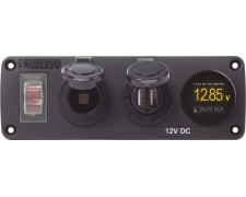 Blue Sea Systems Panel Acc H2O USB, Socket & Voltmeter (Bulk)