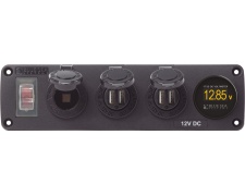 Blue Sea Systems Panel Acc H2O 2 USBs, Socket, Voltmeter