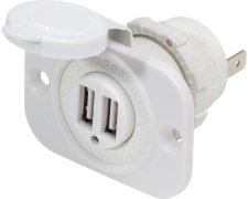 Blue Sea Systems 12/24VDC Dual USB Charger 5V 2.1A Socket White (Bulk)