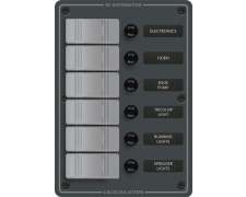 Blue Sea Systems Panel H2O 12VDC AGC 6pos V (replaces 8053B-BSS)