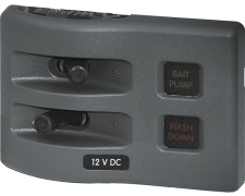 Blue Sea Systems Panel WD 12VDC Fused 2pos Grey (replaces 4302B-BSS)