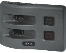 Blue Sea Systems Panel WD 12VDC Fused 2pos Grey (replaces 4302B-BSS)