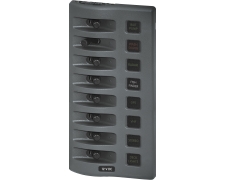 Blue Sea Systems Panel WD 12VDC Fused 8pos Grey (replaces 4308B-BSS)