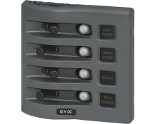 Blue Sea Systems Panel WD 12VDC CLB 4pos Grey (replaces 4374B-BSS)