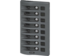 Blue Sea Systems Panel WD 12VDC CLB 8pos Grey (replaces 4378B-BSS)