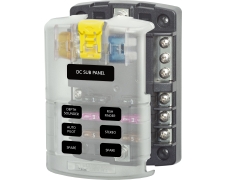 Blue Sea Systems Fuse Block ST-Blade 6 Circuits with Grounding/cvr (Bulk)