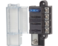 Blue Sea Systems Fuse Block ST-Blade Compact 4 Circuits with Cover (Bulk)