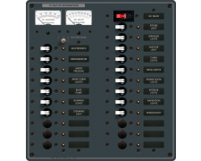 Blue Sea Systems Panel DC 23pos with Main V/Ammeter (replaces 8380B-BSS)