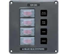 Blue Sea Systems Panel Switch H2O CB 4pos Grey (replaces 4320B-BSS)