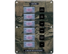 Blue Sea Systems Panel Switch H2O CB 6pos Camo (replaces 4325B-BSS)