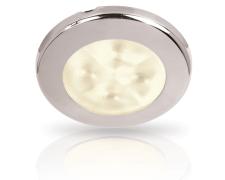 RAKINO w.white LED downlight Spread 12V DC polished. SS rim 75mm