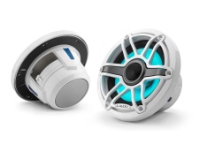 M6-770X-S-GwGw-i 7.7-inch (196 mm) Marine Coaxial Speakers, White Sport Grilles with RGB LED Lighting 100W RMS