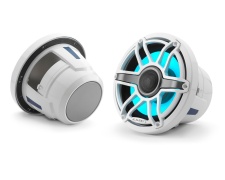 M6-880X-S-GwGw-i 8.8-inch (224 mm) Marine Coaxial Speakers, White Sport Grilles with RGB LED Lighting 125W RMS