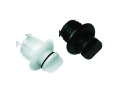 Drain Socket w/Captive Plug, Round Ø40mm, Black