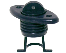Drain Socket w/Captive Plug, Oval 60x30mm, White
