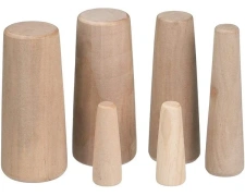 Wooden Plug, Set of 6 pcs, max.diam.51mm