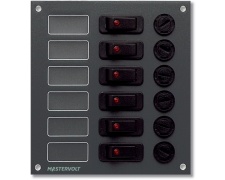 Mastervolt Junior panel, 6 circuit/15A max. per outlet