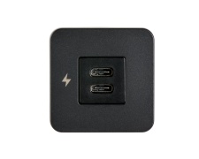 TILE - USB-C / USB-C Interiors Charging Socket 12/24V - Black Bezel