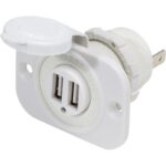 Blue Sea Systems 12 V DC 2USB laadija 5V 2.1 A SCKT WHT