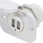 Blue Sea Systems 12 V DC 2USB laadija 5V 2.1 A SCKT WHT