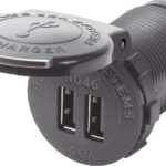 Blue Sea Systems 48 V DC kahe USB-väljundiga 4 A pesakinnitus