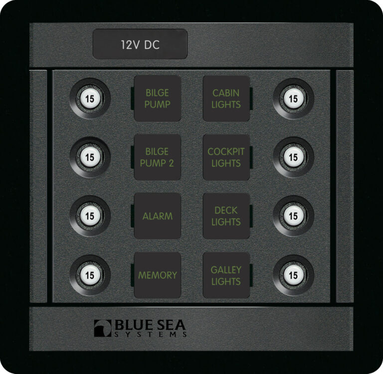 Blue Sea Systems PANEL 360 DC 8POS CLB S
