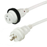 Marinco 30A,50´ WHITE CORDSET,LED,ERGO GRIP