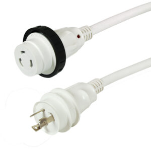 Marinco 30A,50´ WHITE CORDSET,LED,ERGO GRIP