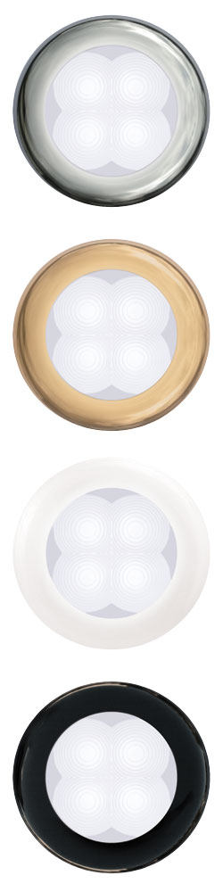 LED lamp, Slim Line, ümmargune, soe valge valgus, valge plastik raam, 24V