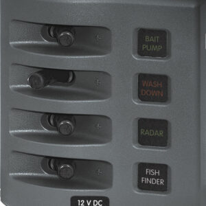 Blue Sea Systems paneel veekindel 12V DC kaitsmetega 4POS hall