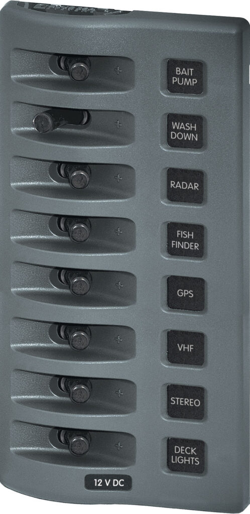 Blue Sea Systems paneel veekindel ainult lülitid 8POS hall