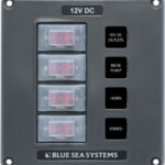 Blue Sea Systems paneel SWITCH H2O CB 4POS hall