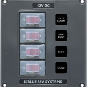 Blue Sea Systems paneel SWITCH H2O CB 4POS hall