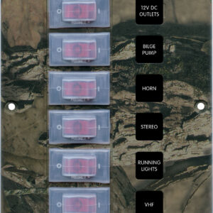 Blue Sea Systems paneel SWITCH H2O CB 6POS CAMO