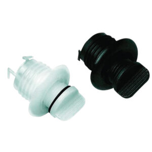 Drain Socket w/Captive Plug, Round Ø40mm, Black