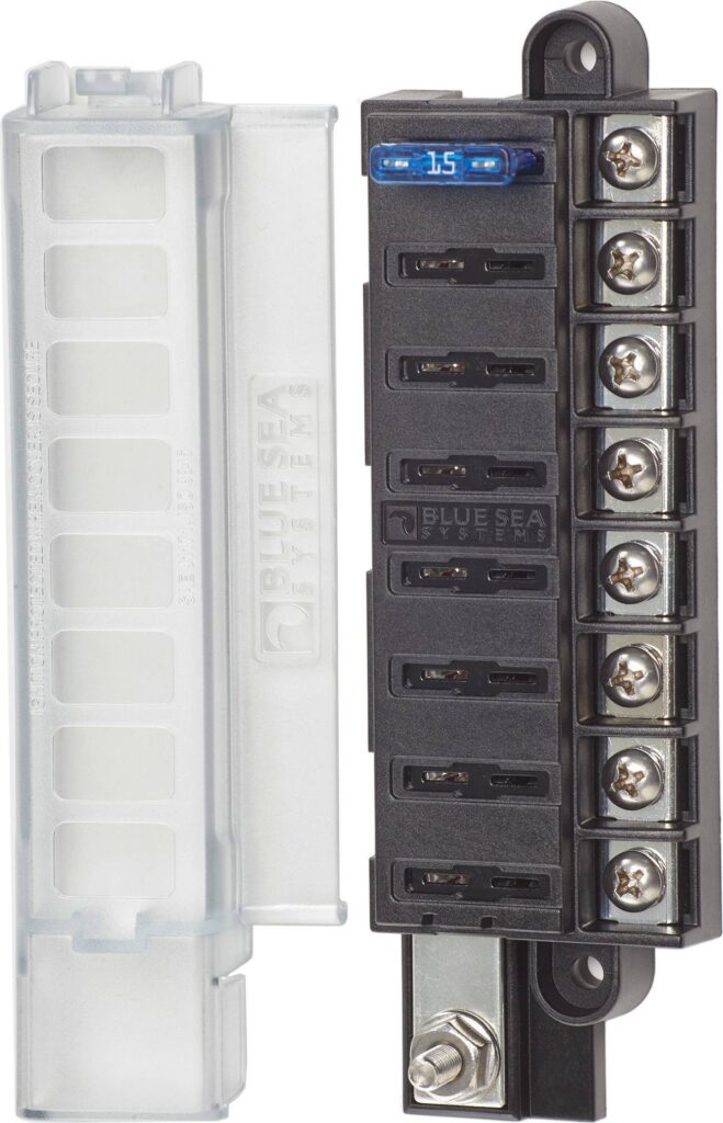 Blue Sea Systems Drošinātāju bloks STBLADE Compact 8 Circ. ar CVR