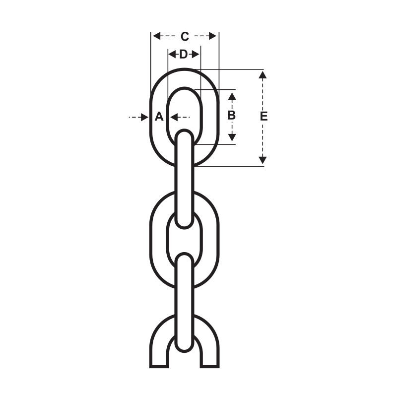 Lofrans´ Hot dip galvanized chain ISO 4565 / DIN 766,G40, Diam. 8mm,Calibrated - Image 2