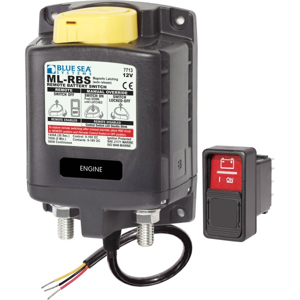 Blue Sea Systems solenoid ML 12V RBS SPST käsijuhtimisega 2