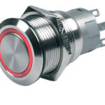 BEP PUSH BUT SW MOM RING ILLUM 12V RED/DSP