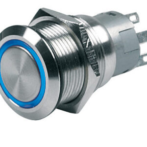BEP PUSH BUT SW ON/OF RING ILLUM 12V BLU/DSP