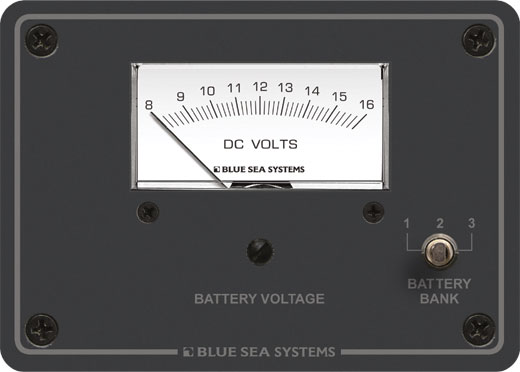 Blue Sea Systems PANEL METER ANALOG 8-16VDC 3 BANK