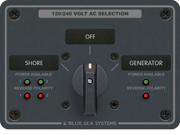 Blue Sea Systems AC pöördlüliti paneel 120+120/240 V AC/30 A